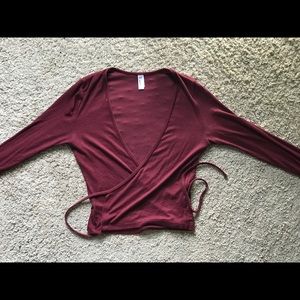 american apparel tie front top